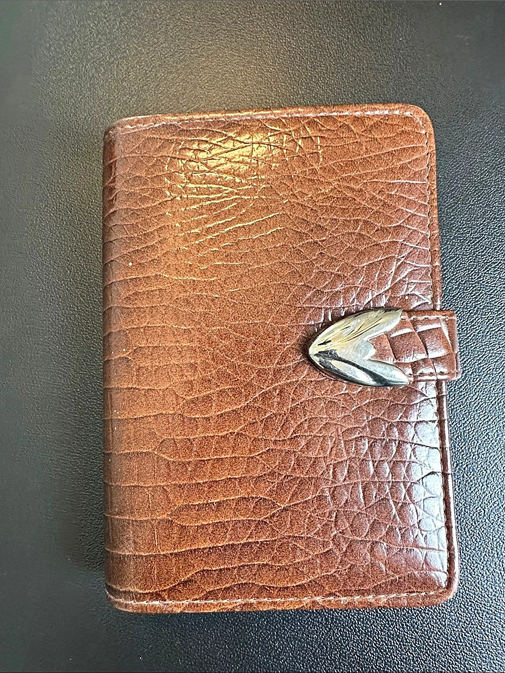 Brown Embossed Planner Organizer with Pen Vintage